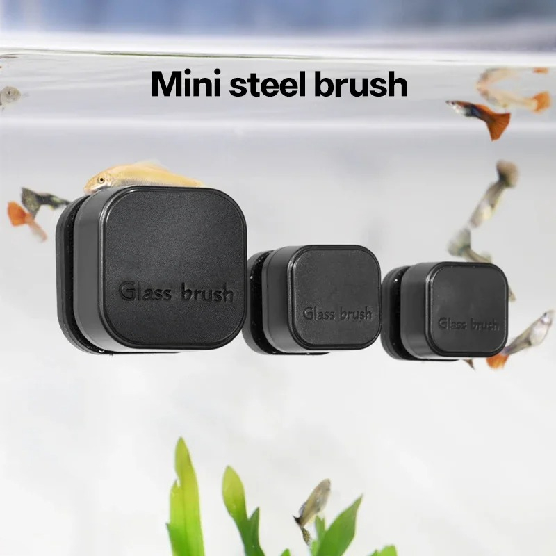 Marine Aquarium Glass Cleaner - Мини-квадратная магнитная щетка, очиститель для аквариумного